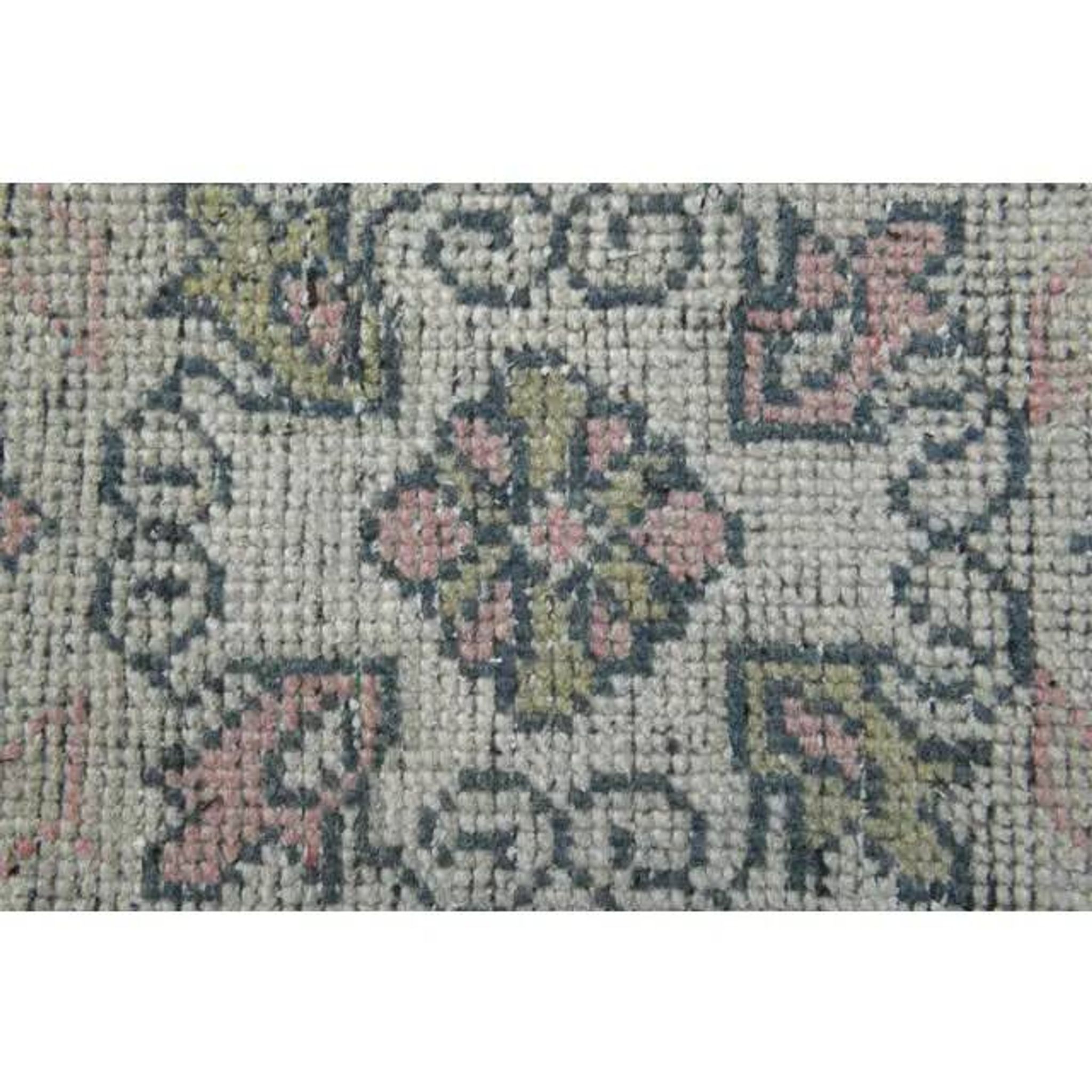 Vintage Turkish Hand-Knotted Wool Cotton Pink Runner Rug 84x281