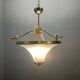 Art Deco Chrome and Murano Glass Pendant Light, Italy, 1950s