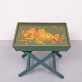 Turquoise Owl cross legs Serving table 1950s