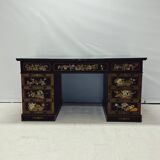 Vintage Chinese Desk with Glass Top