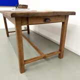 Antique farmhouse table in solid cherry wood
