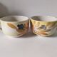 Two large vintage hand-painted mugs – Orange and blue flowers