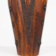Vase breton en bois sculpté et laiton, Bretagne, France, 1960s