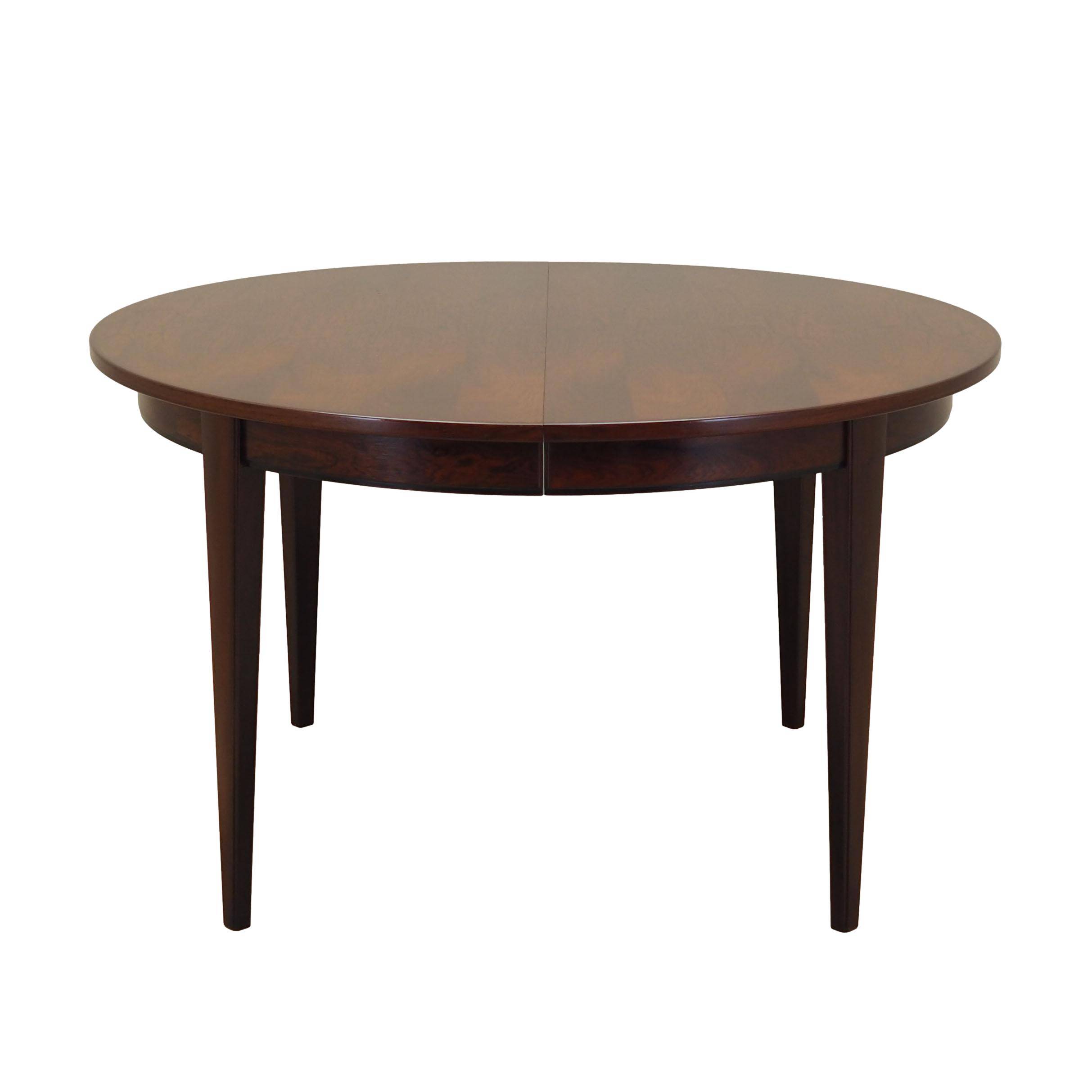 Round rosewood table, Danish design, 1970s, manufacturer: Omann Jun