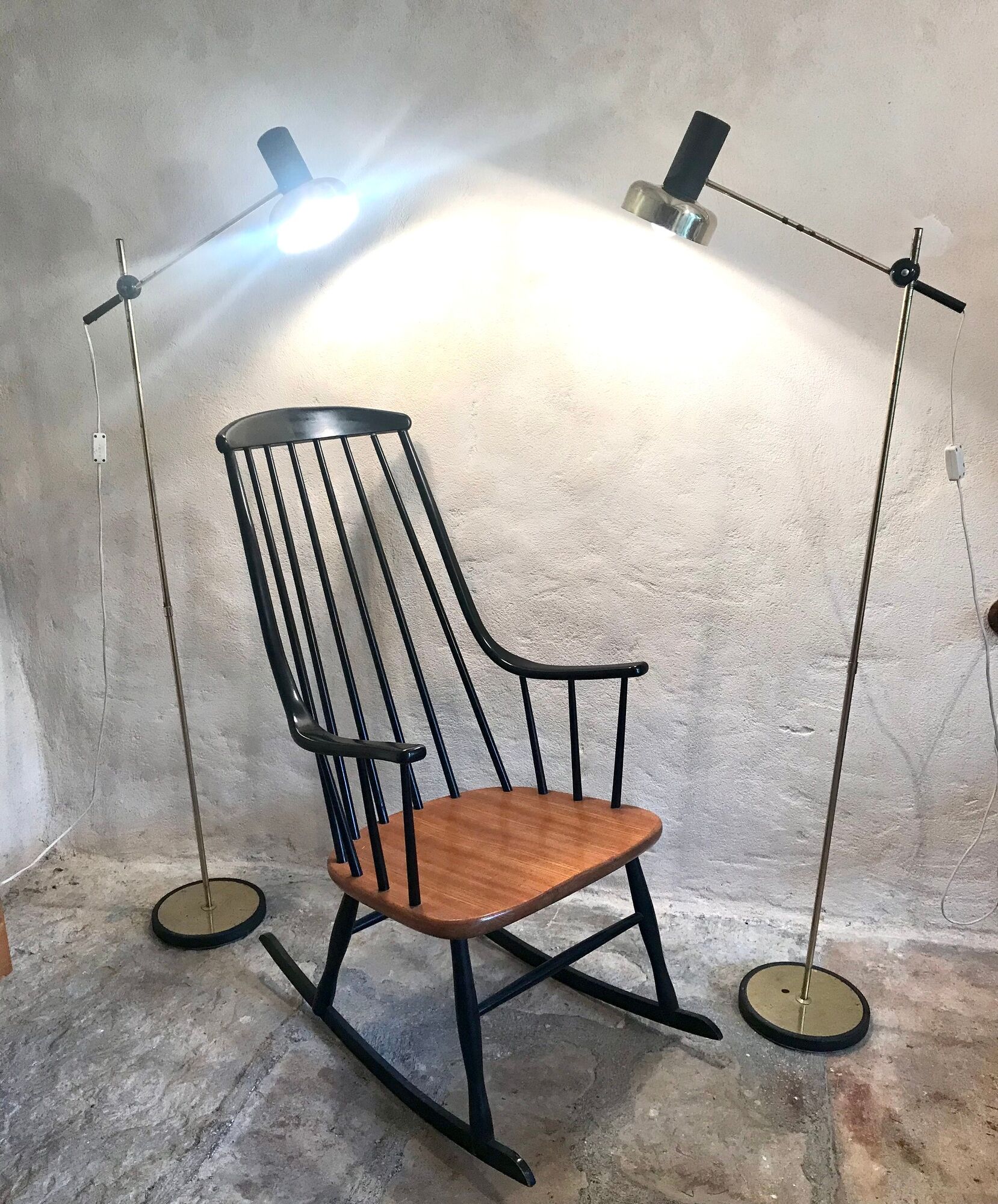 Pair of Gura Leuchten adjustable floor lamps, Germany, 1970's
