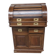 Antique solid wood secretary with a drop-down cylinder compartment.