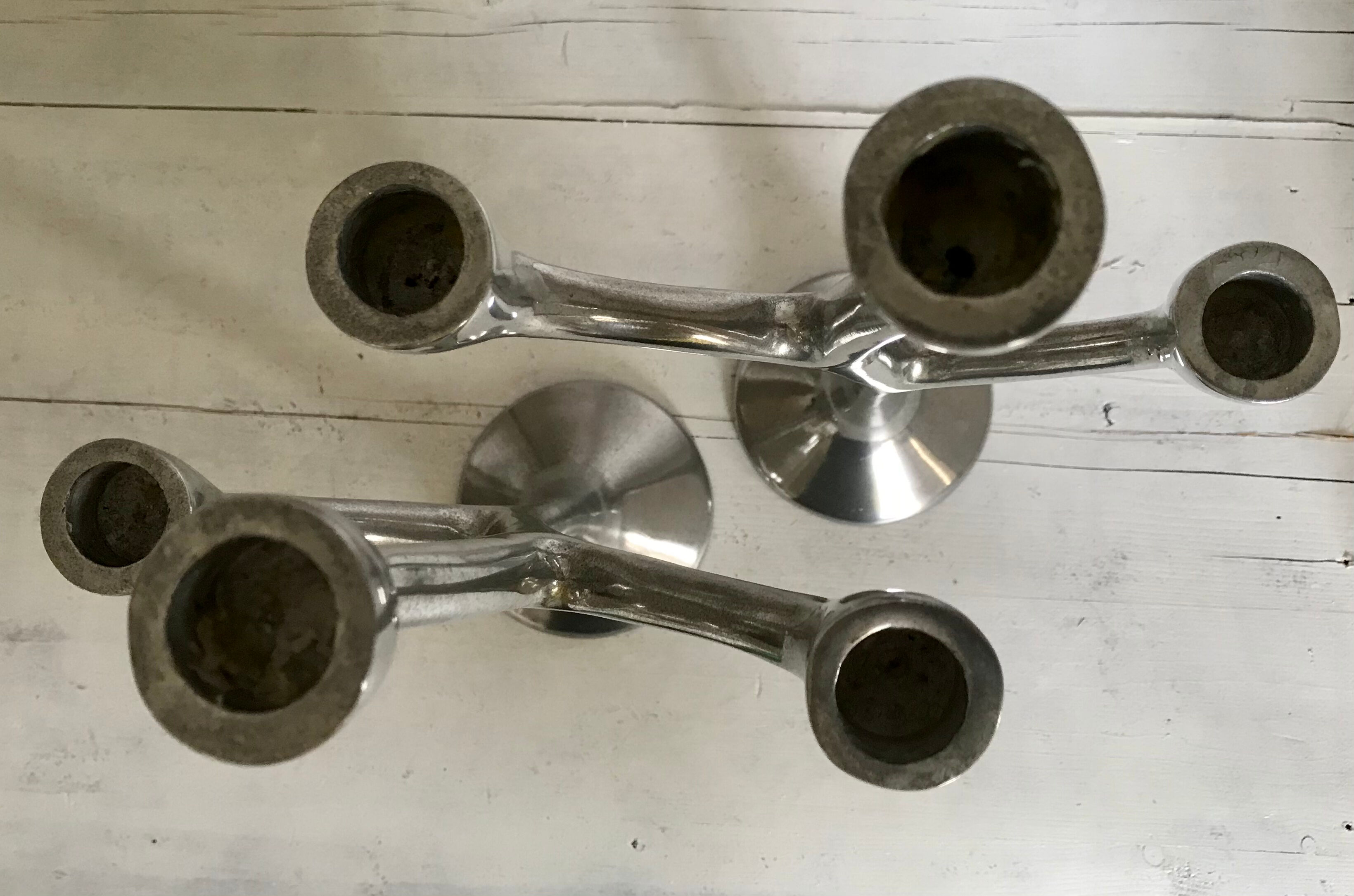 Pair of 70's design candlesticks