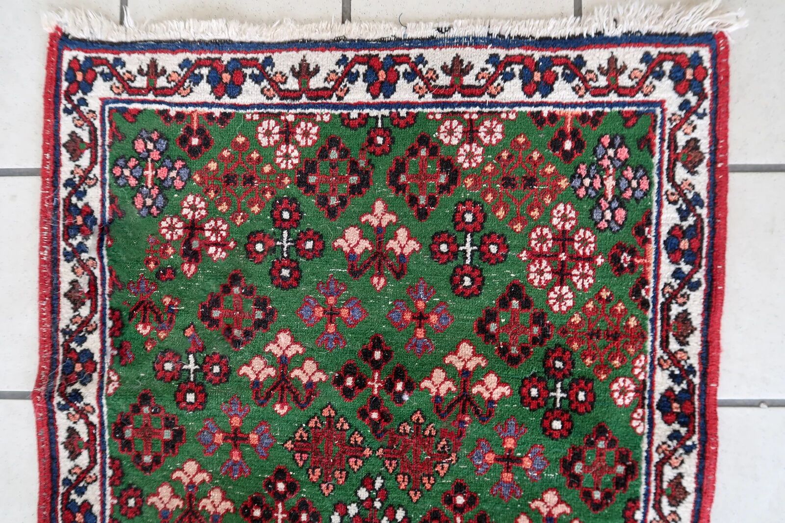 Handmade antique Persian Joshagan runner 1.8' x 4.8' (57cm x 149cm) 1930s