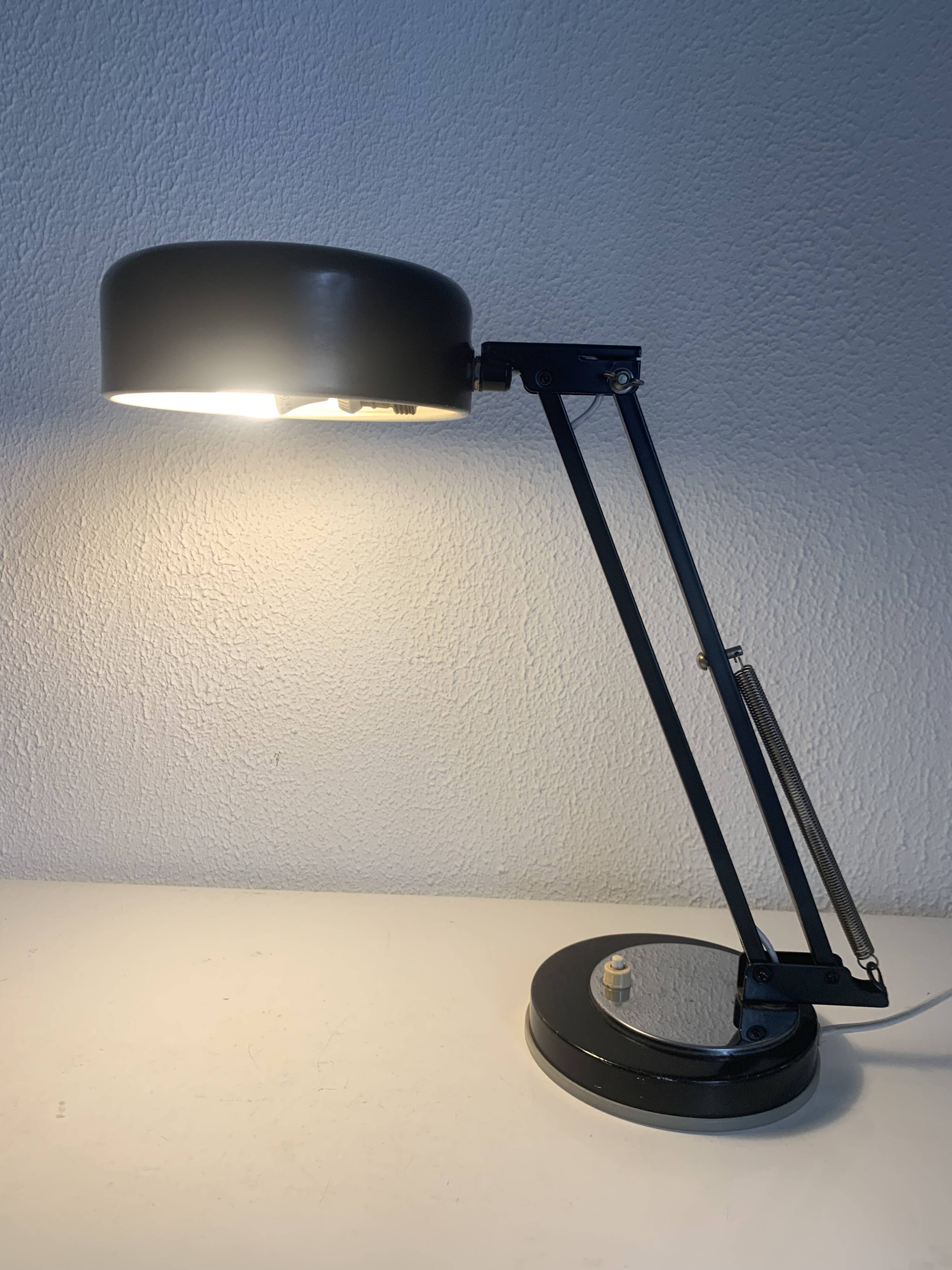 Vintage 1950s industrial black desk lamp - 35 cm