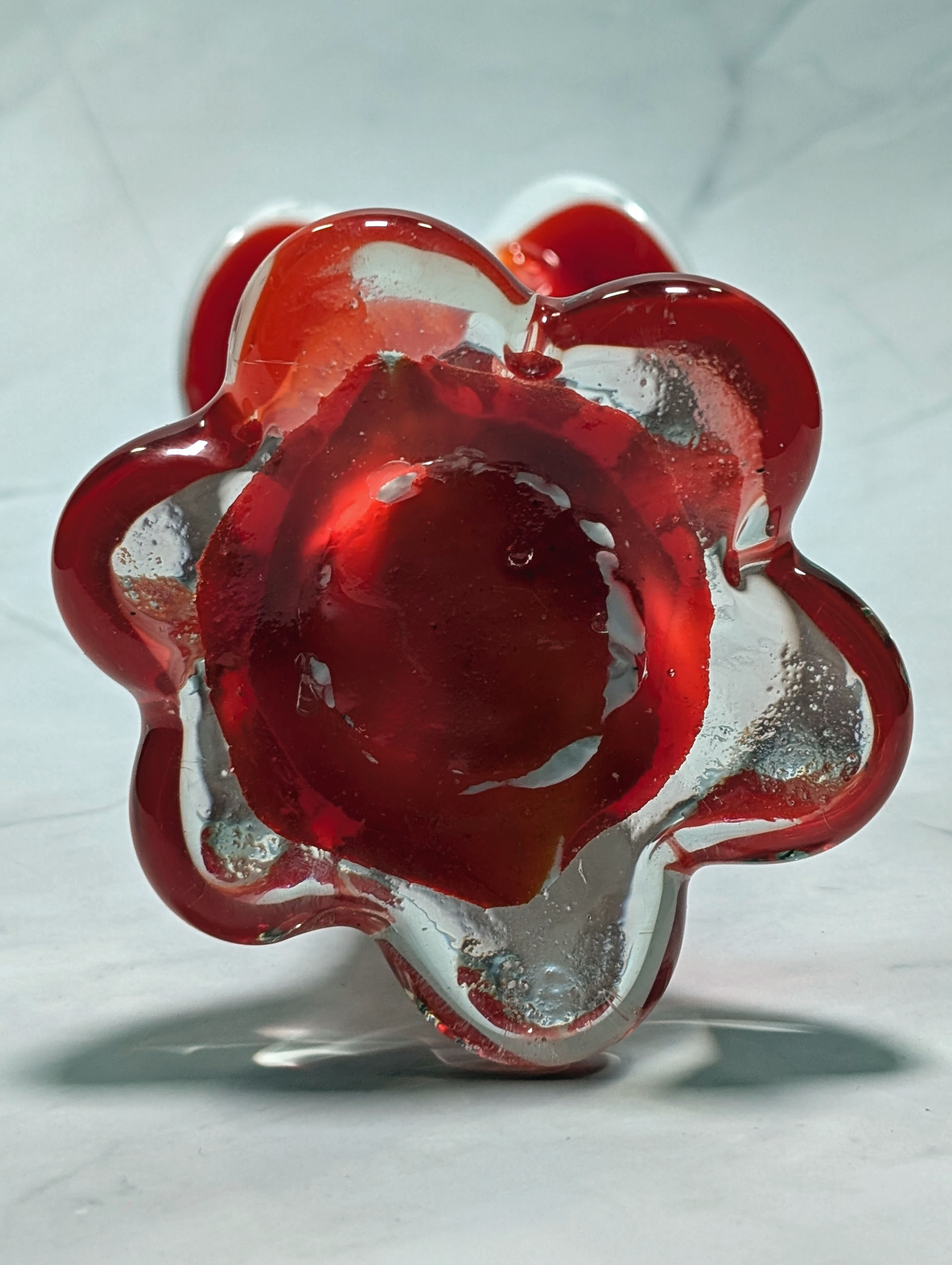 Murano Vase Soliflore "Coral" Vintage 60's Italy