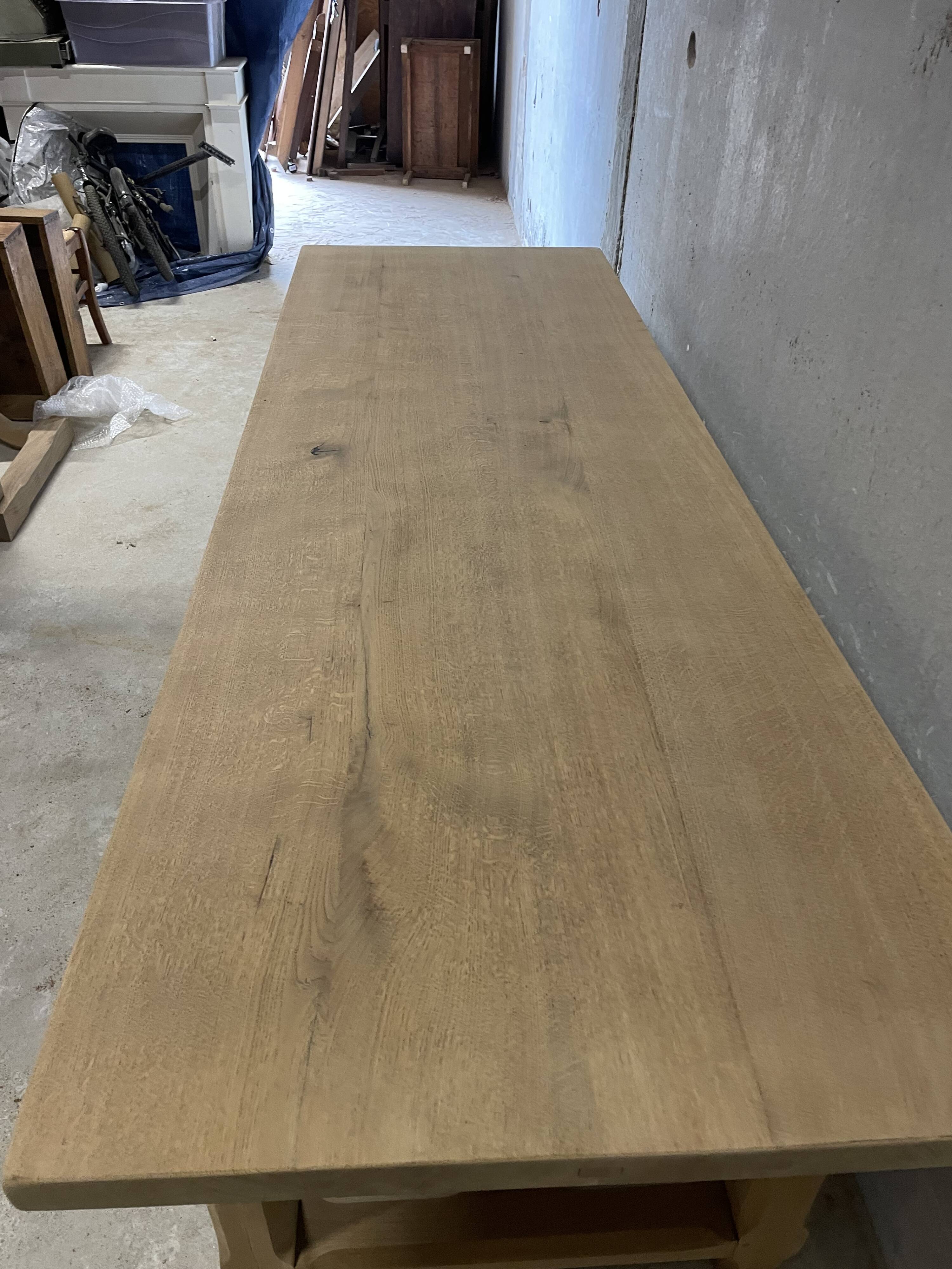 Large solid farmhouse table 2.5m – ideal for large gatherings.