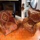 Pair of Roche Bobois armchairs — limited edition in oriental kilim
