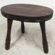 Tabouret bas brutaliste bois massif 1950