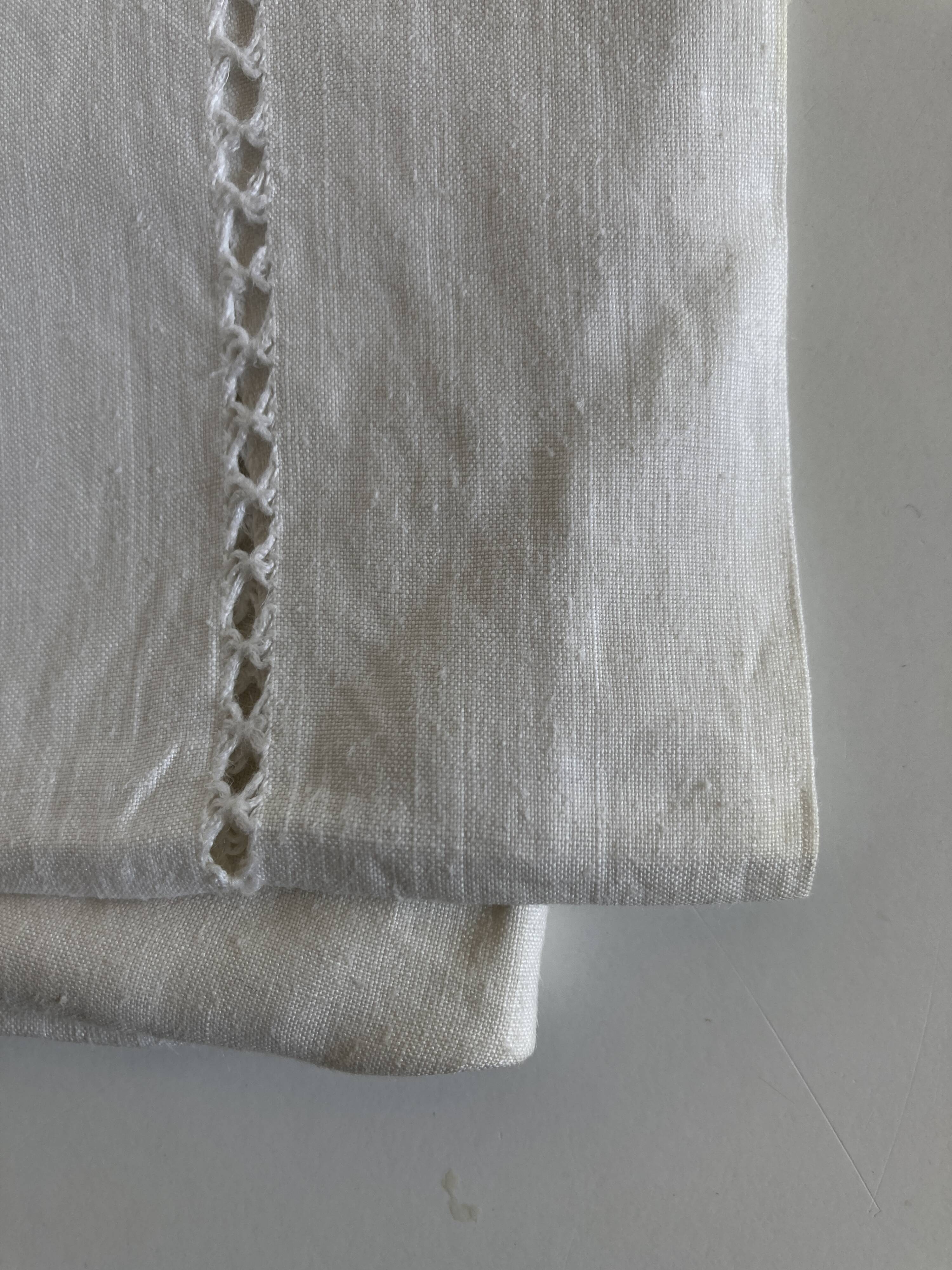 Pair of reserve linen thread pillowcases embroidered with river days without monogram