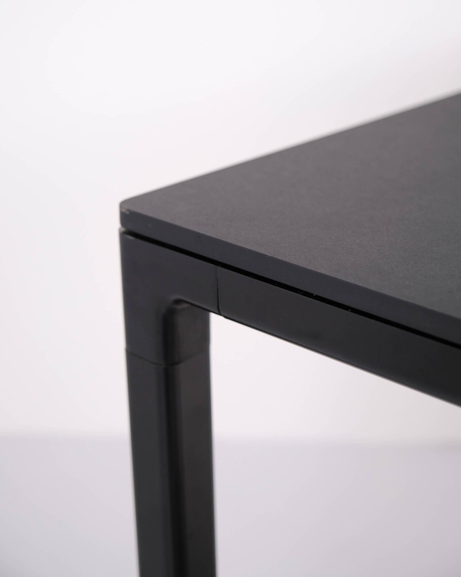 HAY T12 dining table – black linoleum – black aluminium frame