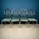 French vintage dining set in imitation bamboo brass with 4 chairs and table, 1970s, set of 5.