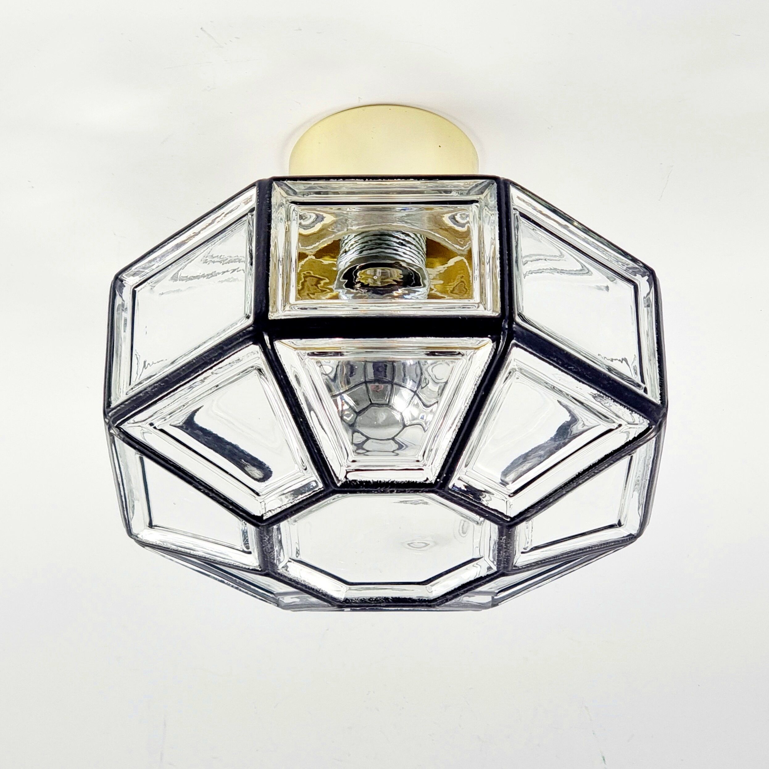 Glass flush mount from Limburg 1960s