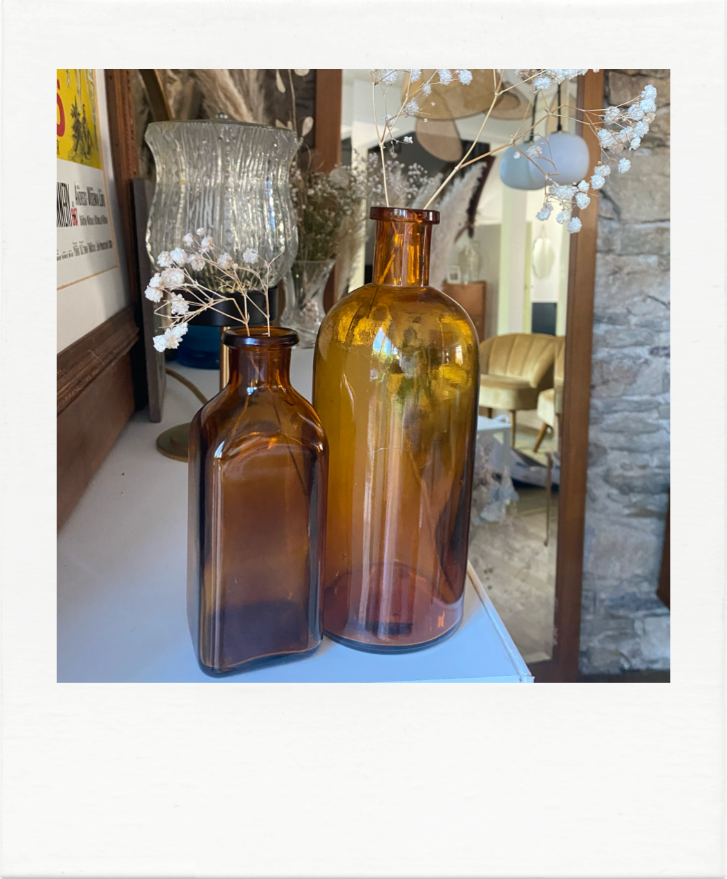 Duo de flacons en verre ambré