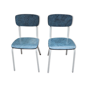 2 chaises en formica - 1950 bleu