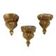 Group of 3 antique shelves "800" in carved wood and gold imitation marble.
