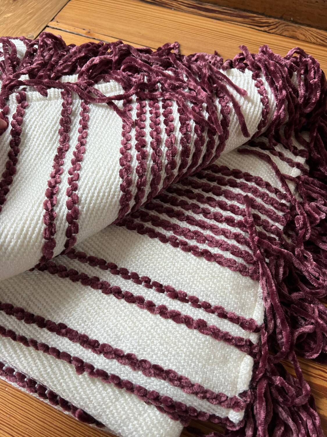 Bohemian ethnic fringed plaid