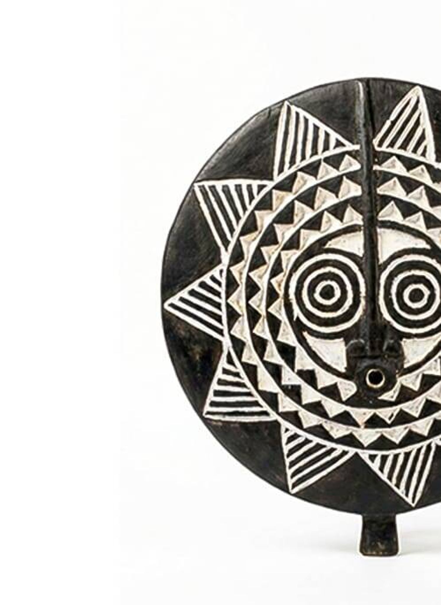 Masque solaire Bwa Ø40 tribal — l’œil du zénith