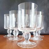New crystal glasses with twisted feet
