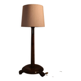 Large Art Deco floor lamp in oak by Charles Dudouyt, 105 cm