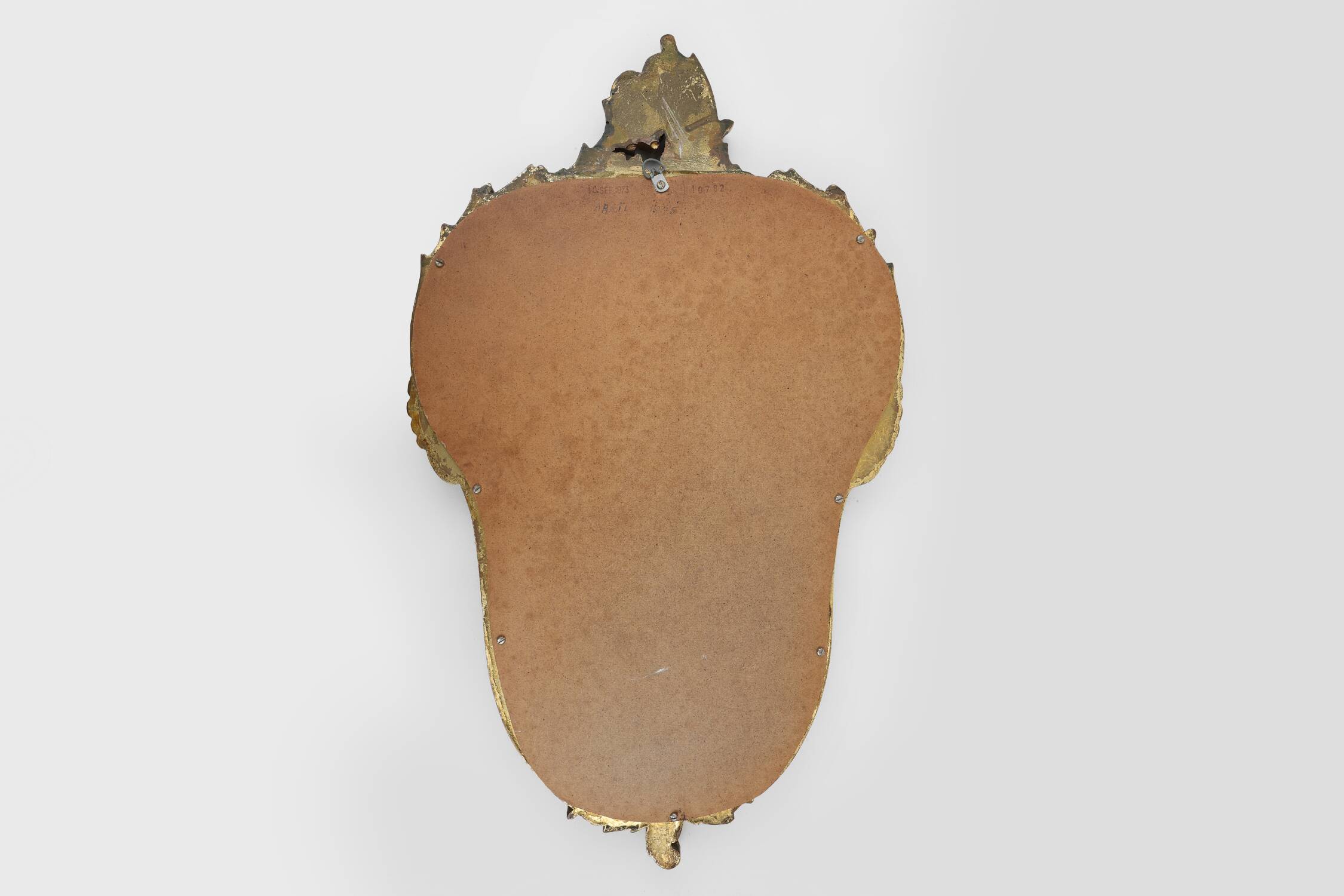 Belgian 20th Century gold framed oval mirror in Louis XV style