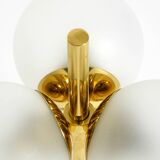 1960s Space Age brass table lamp by Kaiser Leuchten  with 3 glass globes