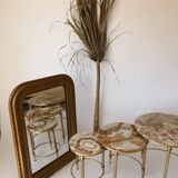 Tables gigognes marbre et laiton