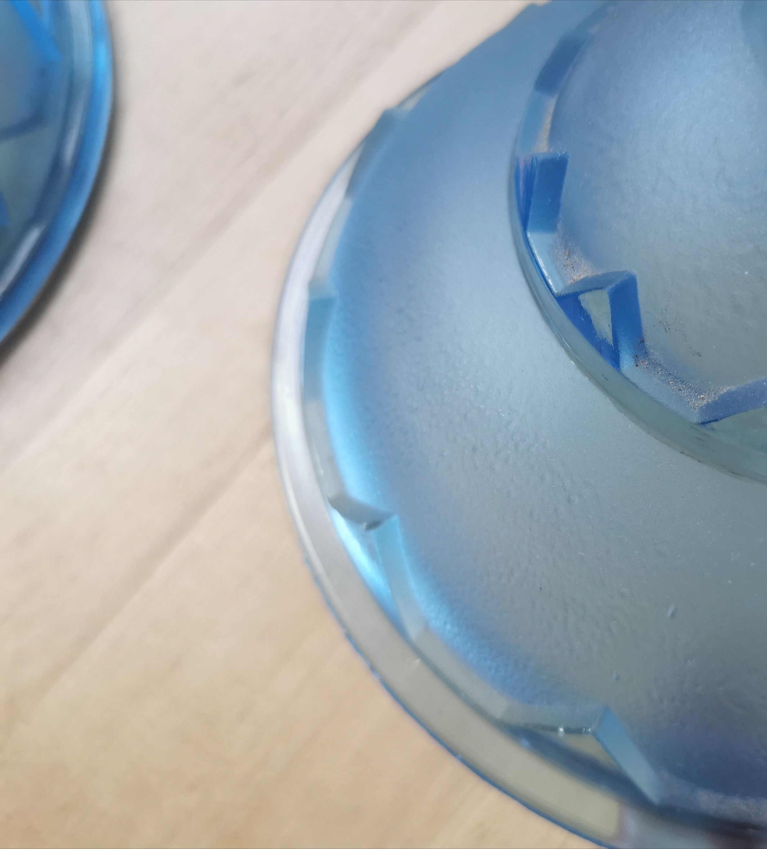 Pair hanging lamp Abat-jour blue glass