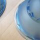 Pair hanging lamp Abat-jour blue glass