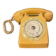 Old dial telephone from the 80s temat quimper bakelite yellow and beige