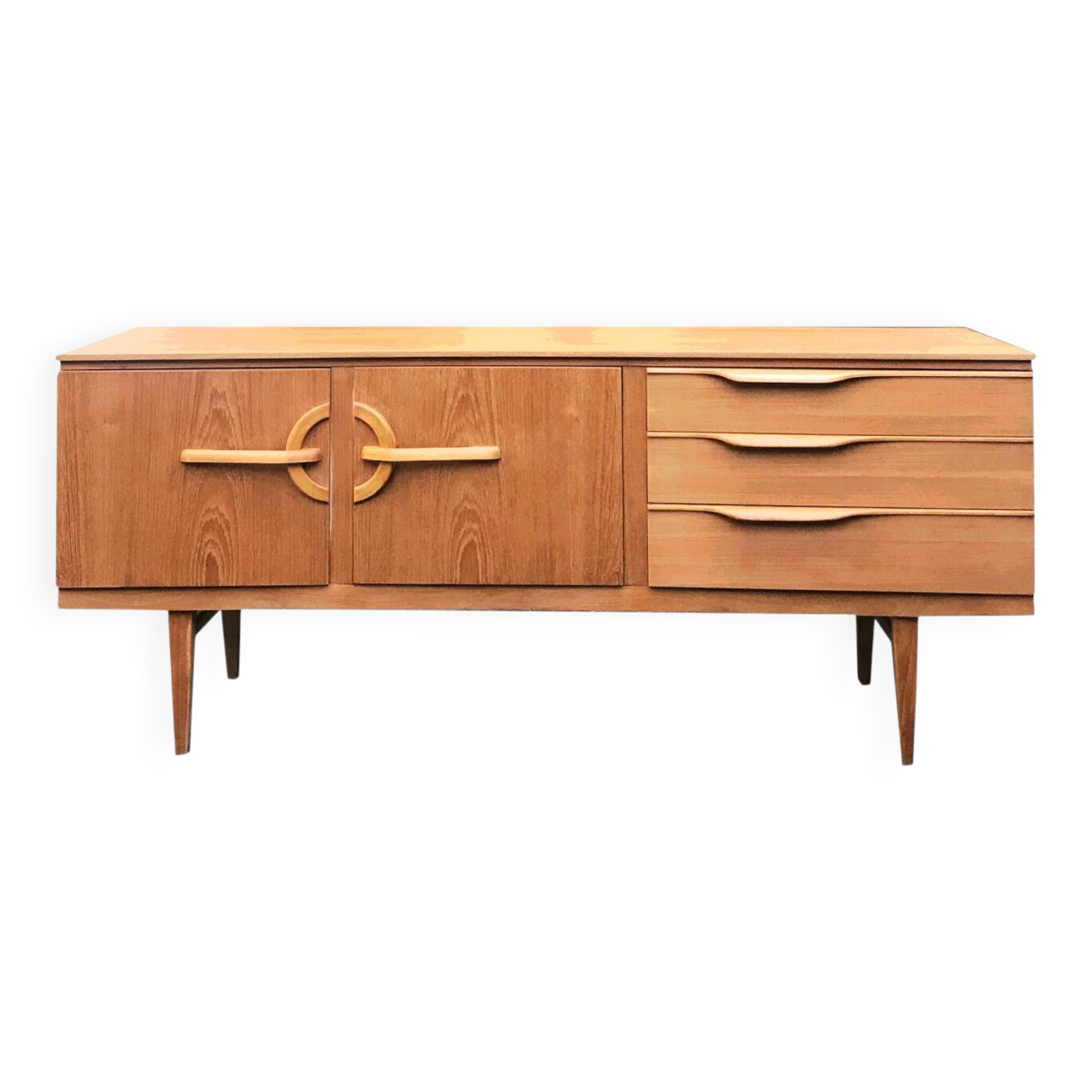 Light teak enfilade, 1960s-70s.