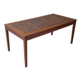 Table basse danoise en teck et céramique, 1960