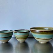 Lot of 3 scandinavian midcentury bowls in stoneware