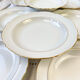 8 assiettes creuses porcelaine blanche doré cenpor limoges