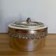 Silver metal biscuit tin