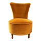 Chauffeuse vintage jaune moutarde en velours – une touche de soleil