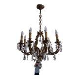 Bronze chandelier crystal tassels