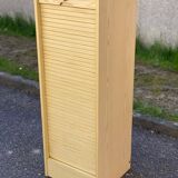 Beige wooden cabinet with curtains or sliding shutters 120cm