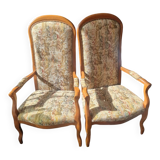 Pair of antique Voltaire armchairs
