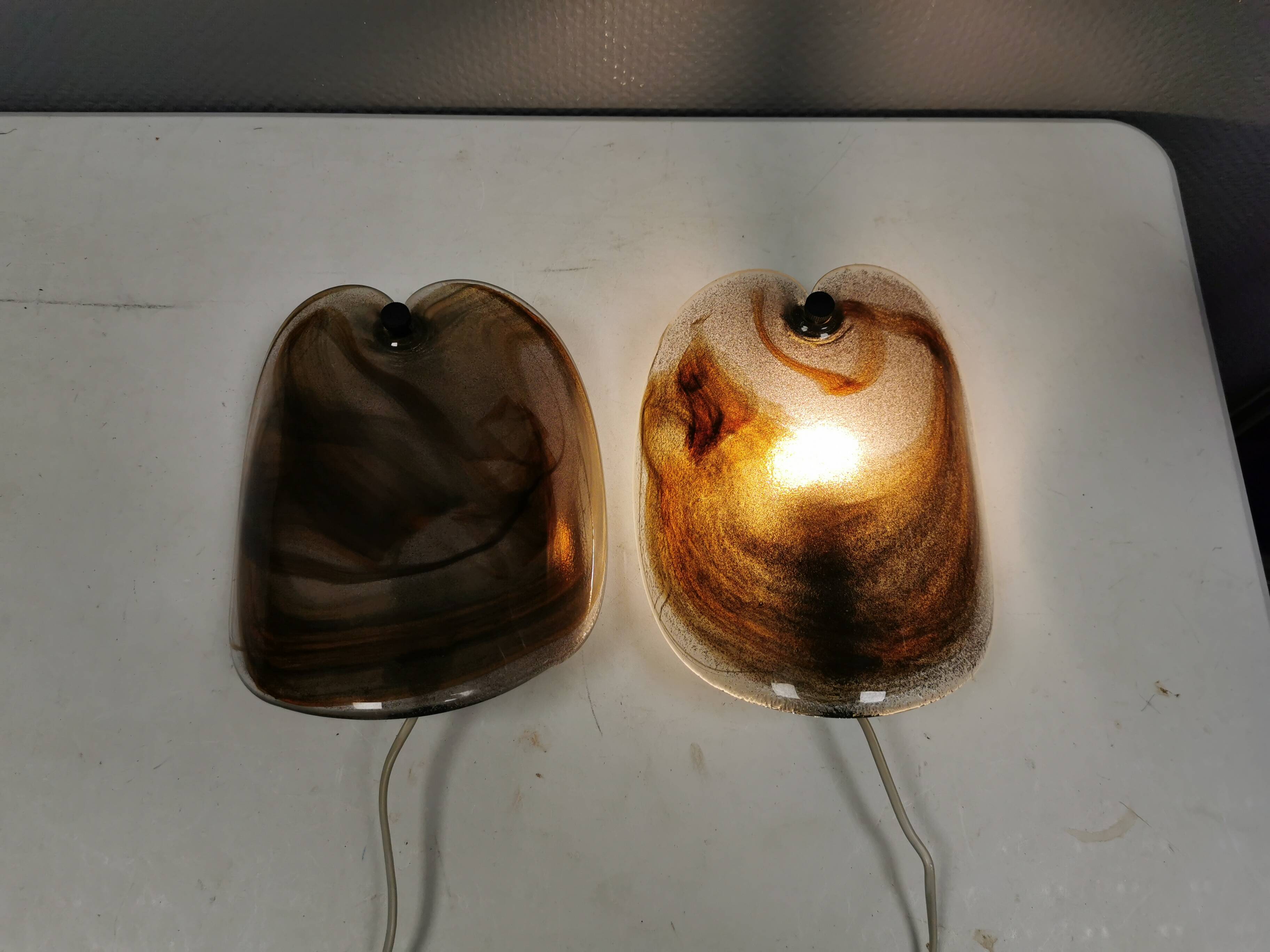 Glass wall lamps, by Per Lutken for Holmegaard Denmark in the late 70s