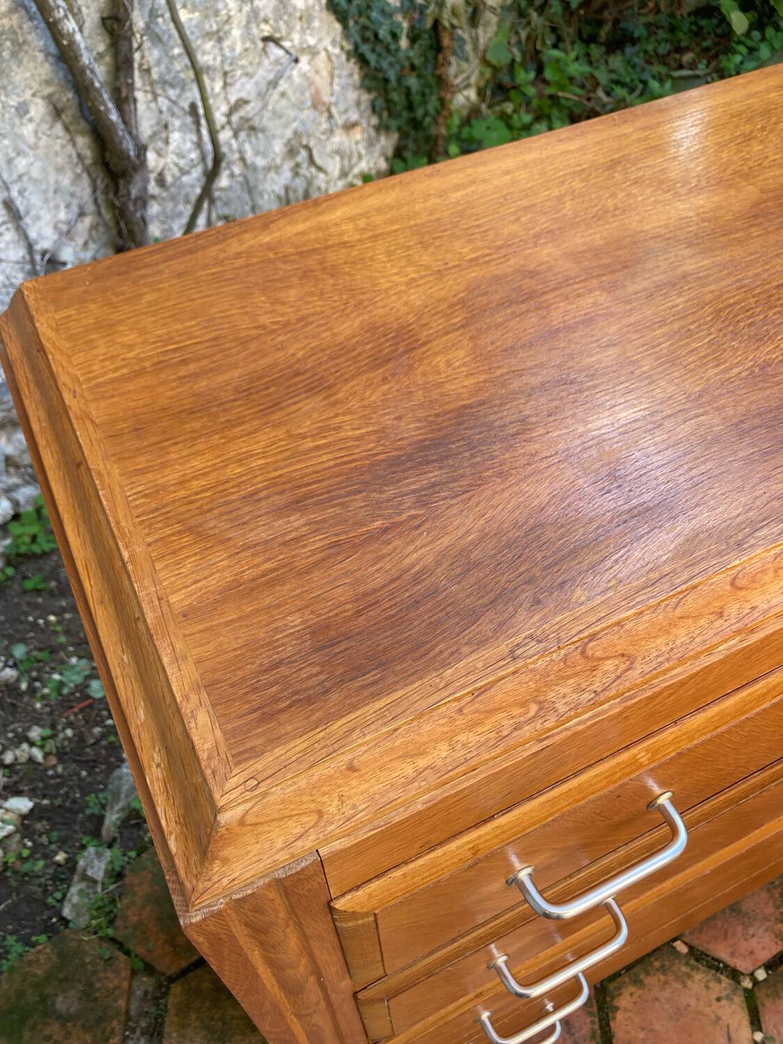 Vintage chest of drawers with compass feet