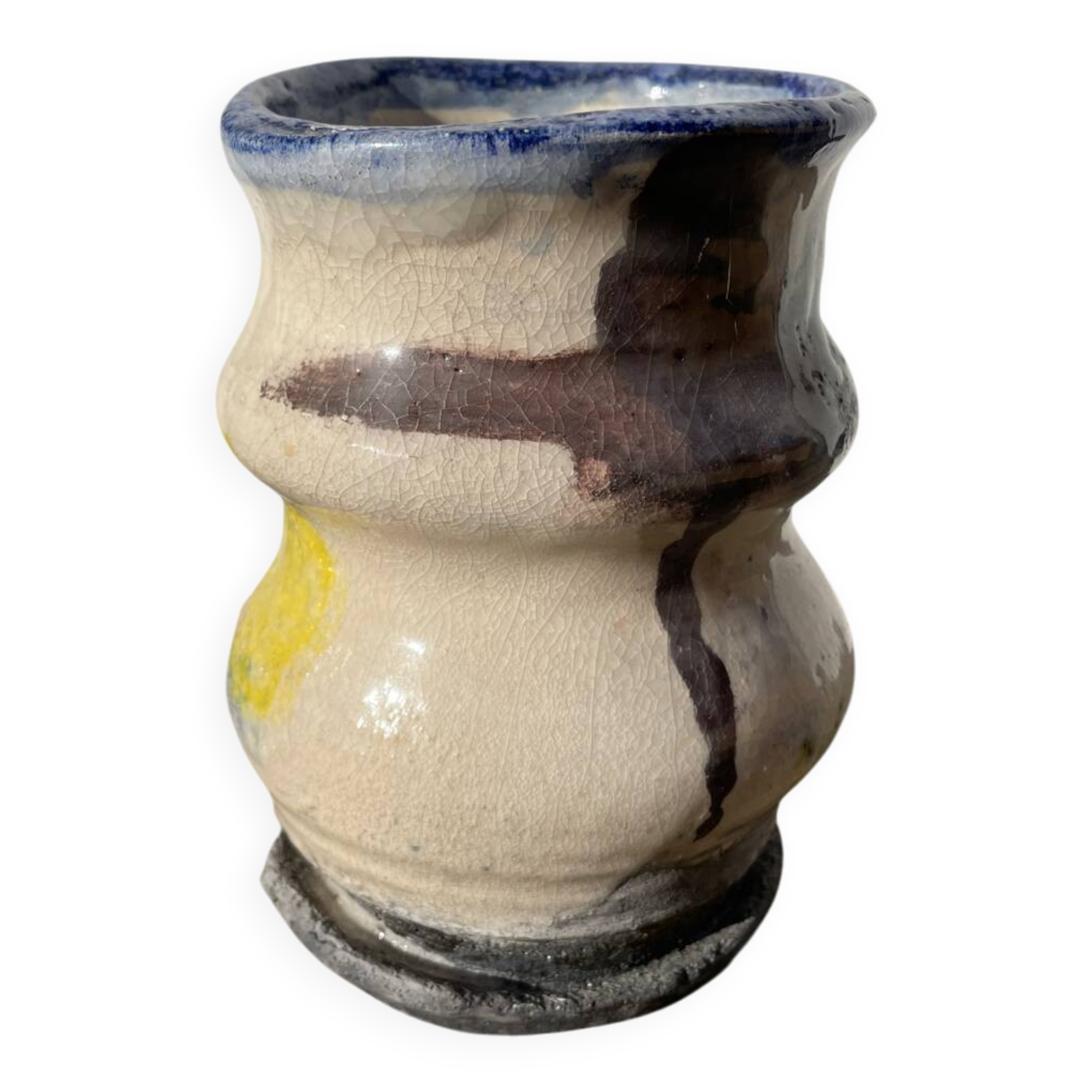 Vase en raku / céramique signée / poterie fait main