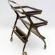 Mid-Century Italian Walnut and Brass Bar Cart, 1950