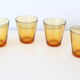 Set of 4 glasses amber Vereco, vintage French