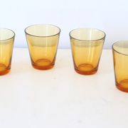 Set of 4 glasses amber Vereco, vintage French