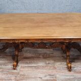 Table pedestal table napoleon III period in walnut around 1880
